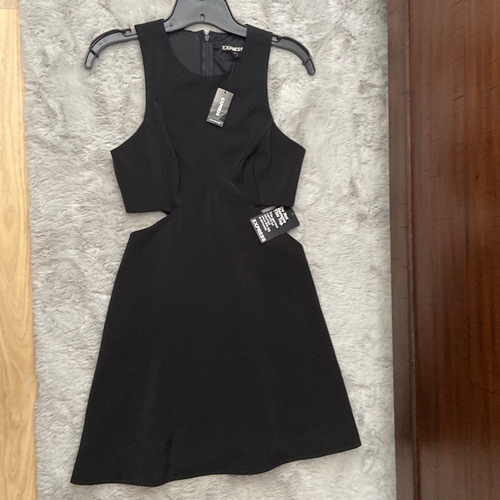 Express black cut out party dress